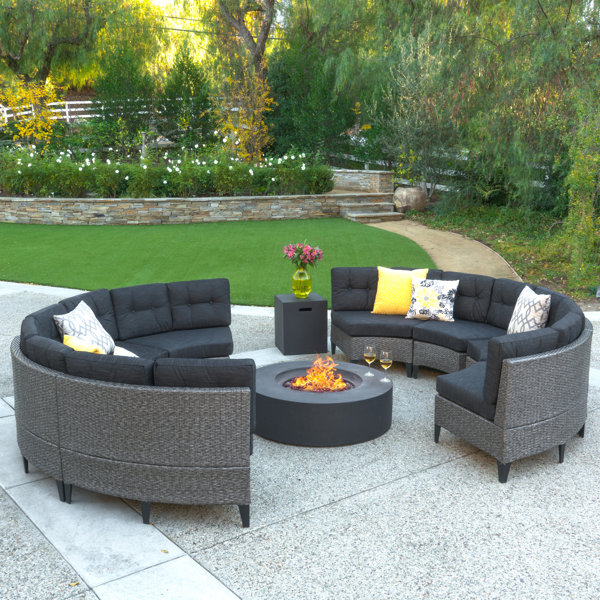 Wade Logan® Ancil 8 Person Outdoor Seating Group with Cushions Wayfair